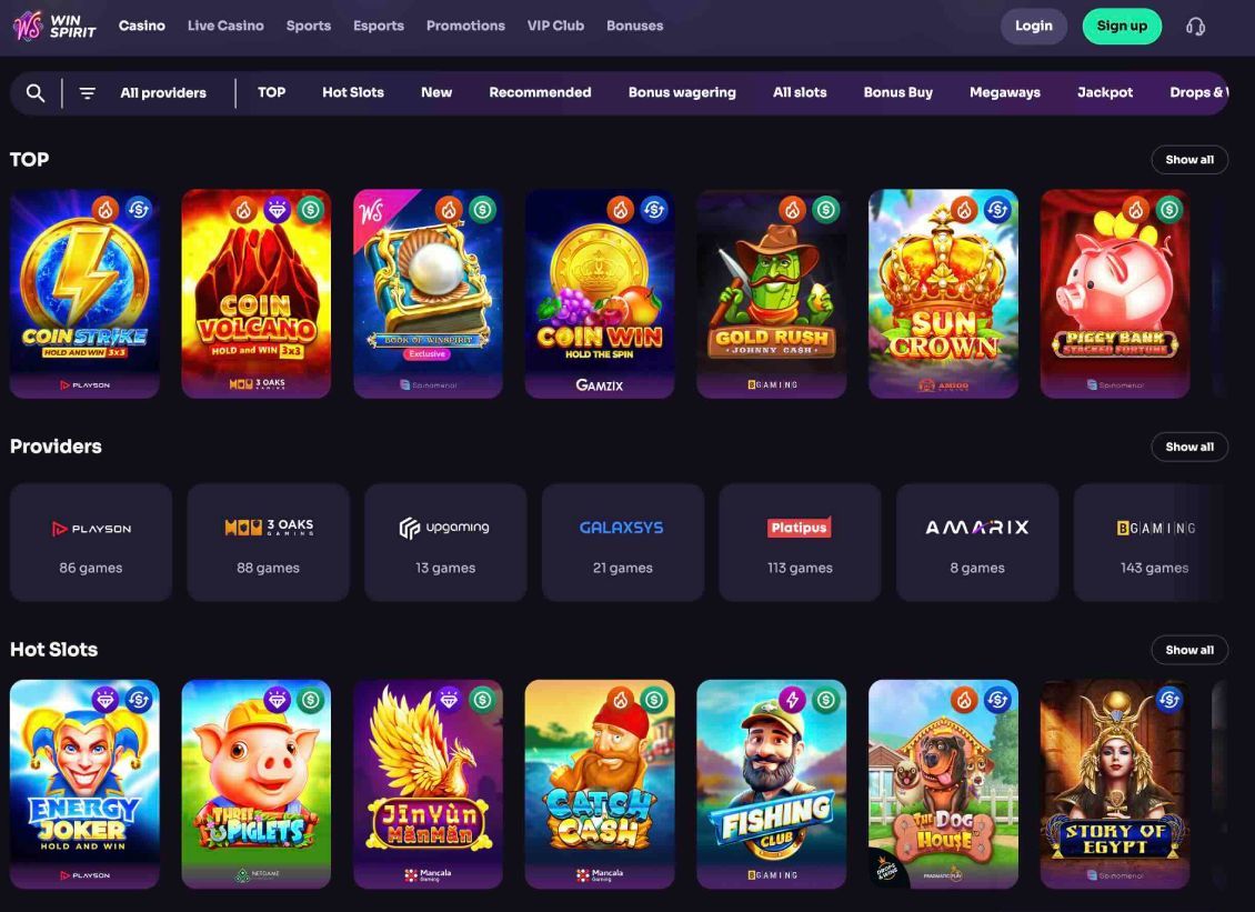 BasariBet Casino'da mevcut oyunların listesi