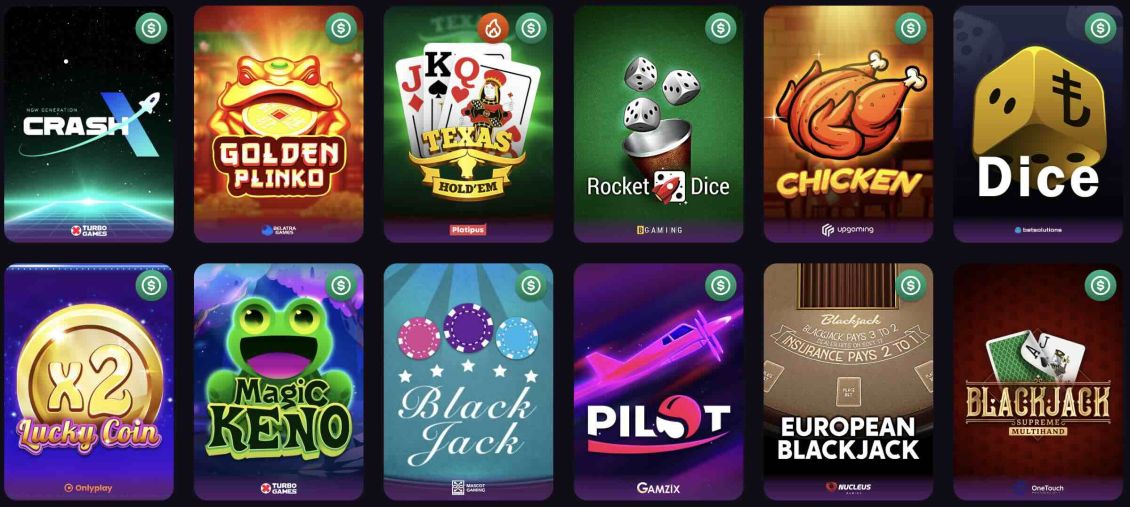 BasariBet Casino'daki masa oyunları listesi